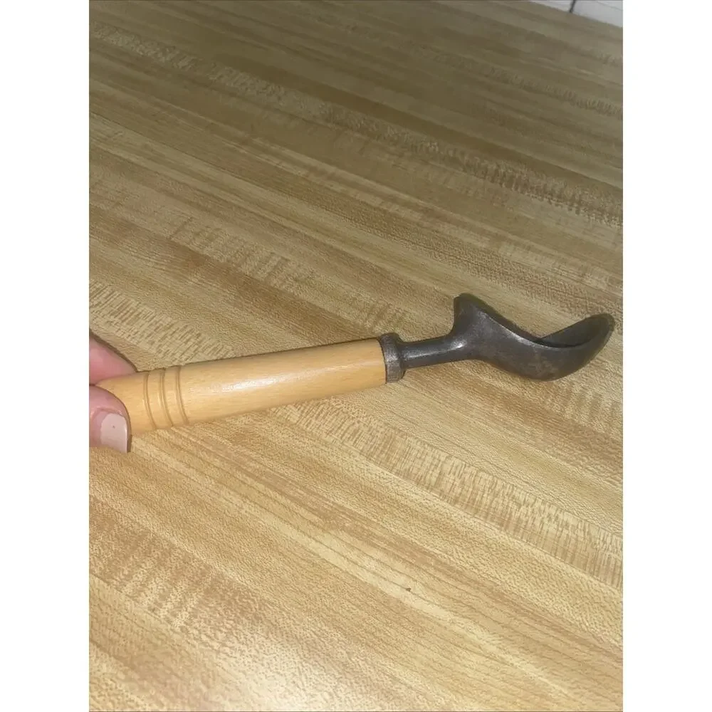 Vintage Aluminum Ice Cream Scoop Spoon with Wooden Handle 7.75” Length